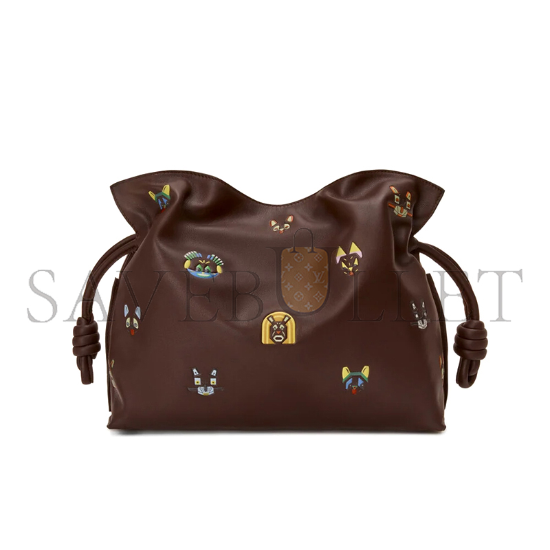 LOEWE CATS MEDIUM FLAMENCO CLUTCH IN NAPPA CALFSKIN A411FC1XDY (30*24.5*10.5cm)